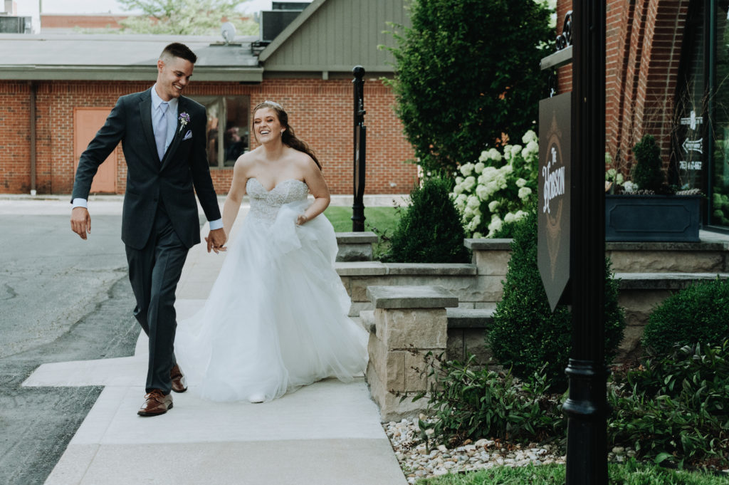 Bride and Groom Running