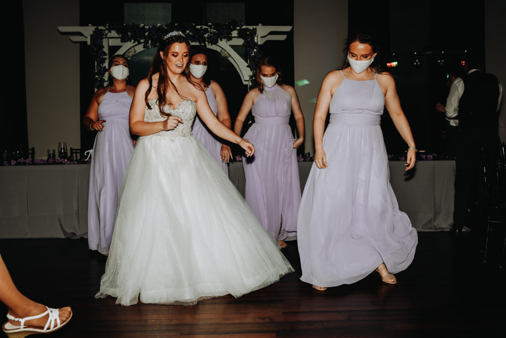 Dancing with the bride and the bridesmaids