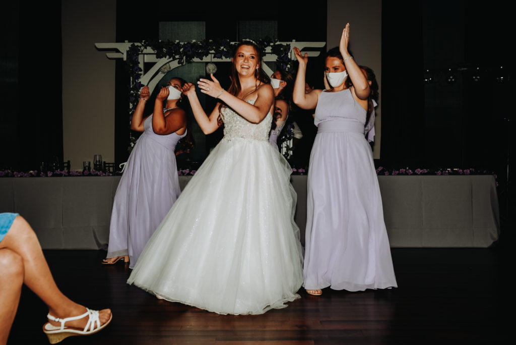 Bride and bridesmaids making memories