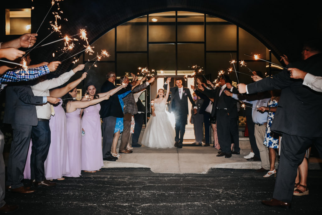 Wedding Day Sparkler Exit