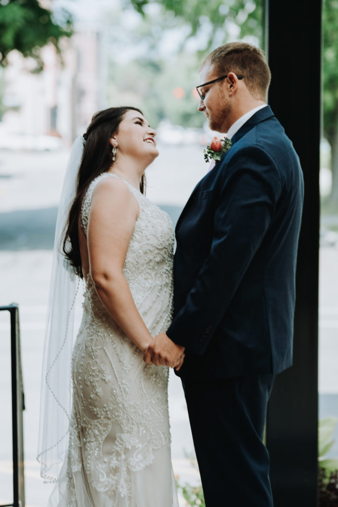 wedding Day First Look Garment Factory Franklin IN