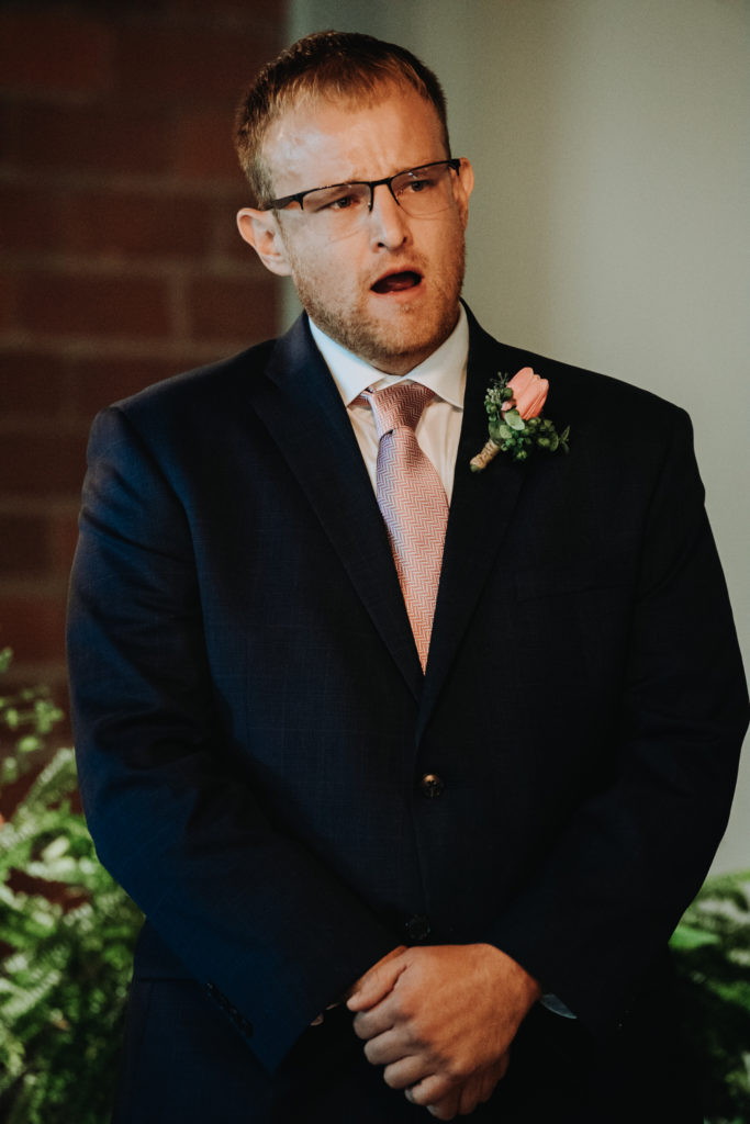 Groom Wedding Day reaction Garment  Factory Franklin IN