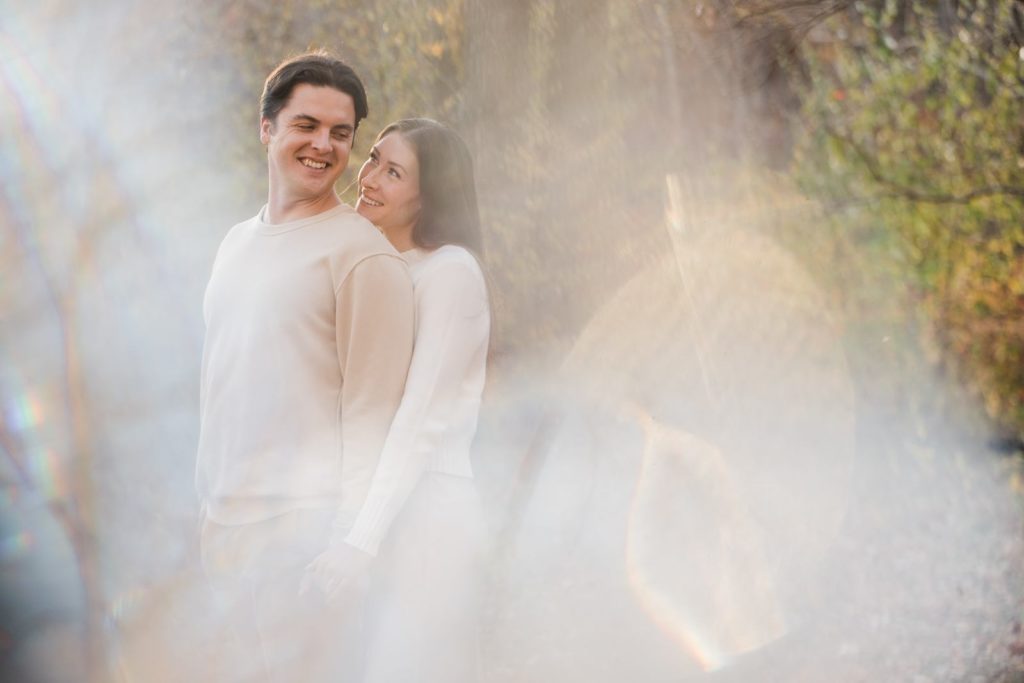 Artistic engagement photo captured in the Lily Lake area of Eagle Creek Park on the west-side of Indianapolis, Indiana.